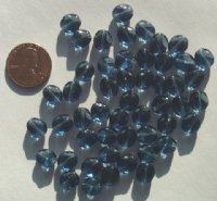 50 8-9mm Dented Twisted Ovals - Montana Blue